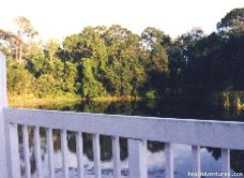 Patio and view of Pond | Sweetwater Villa near DisneyWorld | Image #4/4 | 