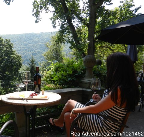 Wine and cheese on the veranda