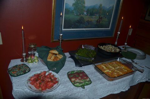 Breakfast buffet at the Iron Mountain Inn B&B