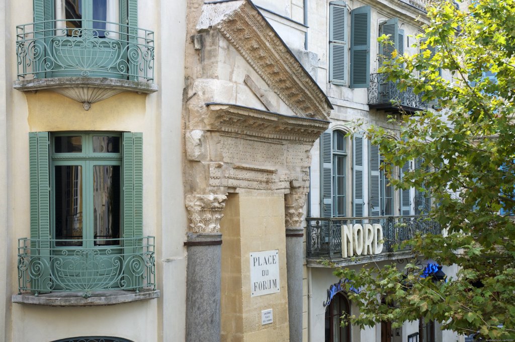 The front of the hotel hotel with the temple Constantin | GRAND HOTEL NORD-PINUS a hotel with a soul | Arles, France | Hotels & Resorts | Image #1/24 | 