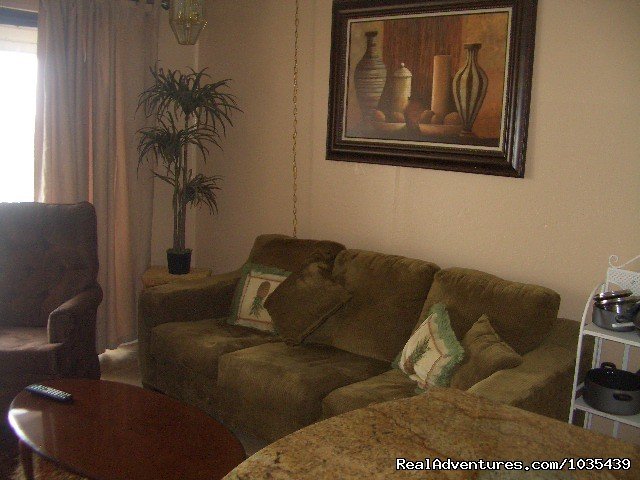 Sofa Area | Very Nice Beach Front Condo in Corpus Christi | Image #5/7 | 