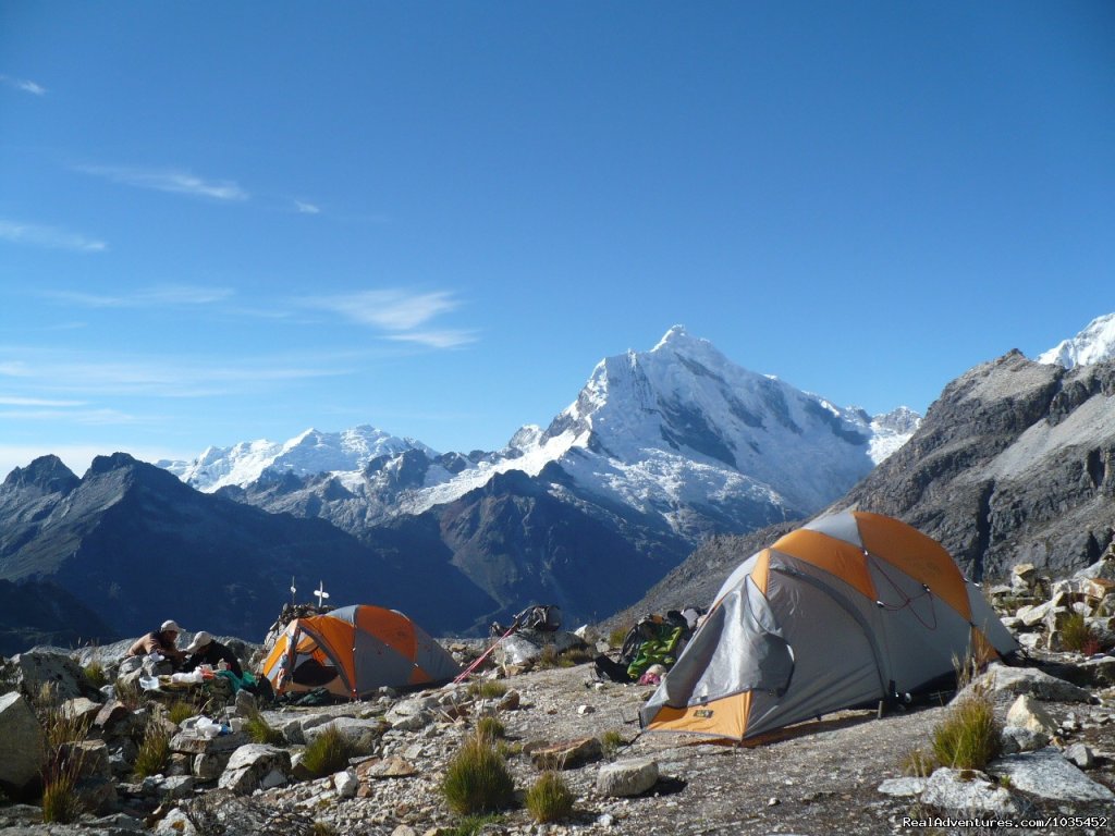 Chopicalqui view from Pisco Morraine Camp (4900m) | Peruvian Adventure Expeditions Mountaineering 2016 | Image #2/10 | 