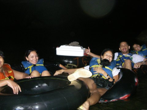 Guests within the Caves at Sibun Caves Branch River