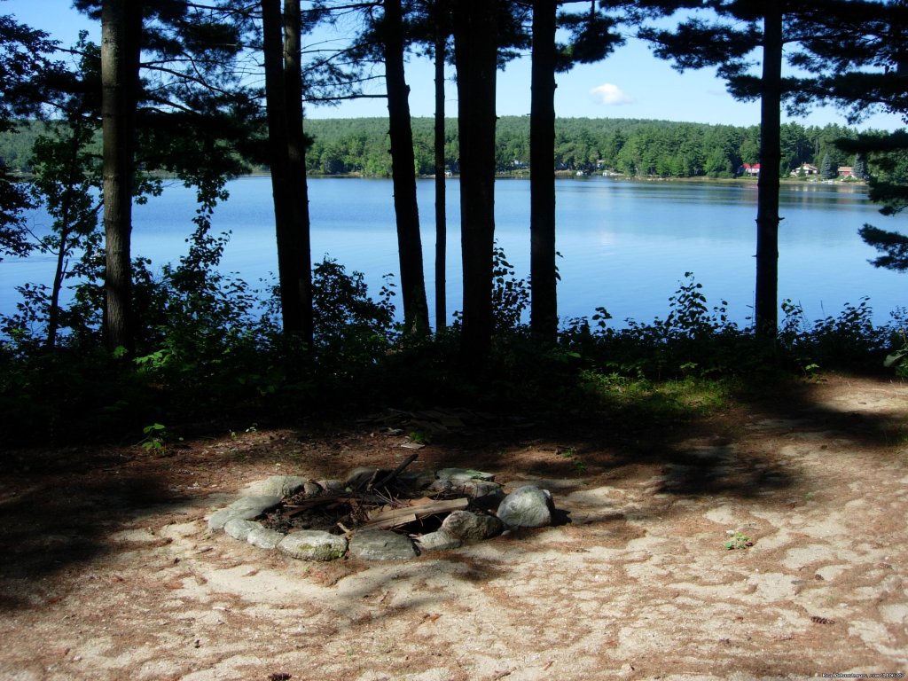 Camp fire | Quiet Waterfront Thompson Lake, ME | Image #5/14 | 