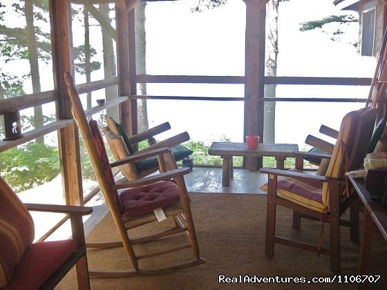 Sunny porch | Quiet Waterfront Thompson Lake, ME | Image #13/14 | 