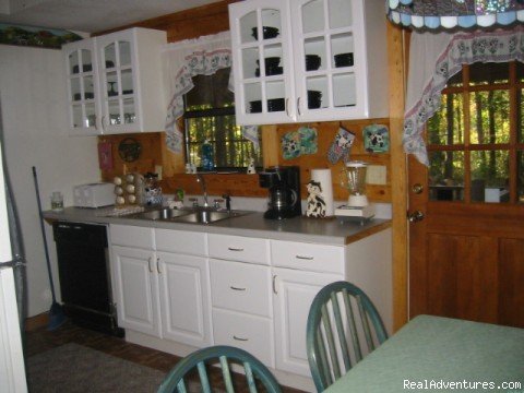 Three Bedroom Economy Cabin Kitchen | Resort Cabin Rentals near Beavers Bend State Park | Image #5/16 | 