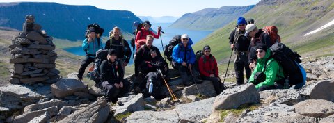 Hiking group in Hornstrandir