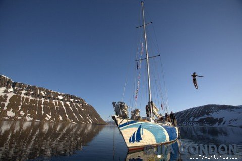 The sailboat on a calm day | Outdoors adventures in the Westfjords of Iceland | Isafjordur, Iceland | Hiking & Trekking | Image #1/5 | 