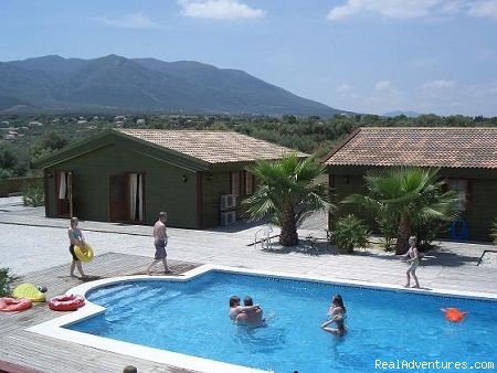 The swimming-pool and bungalow C