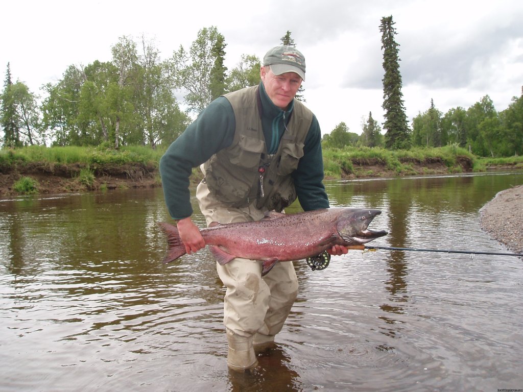 King taken on a Fly Rod | Deshka Wilderness Lodge | Willow, Alaska  | Fishing Trips | Image #1/12 | 