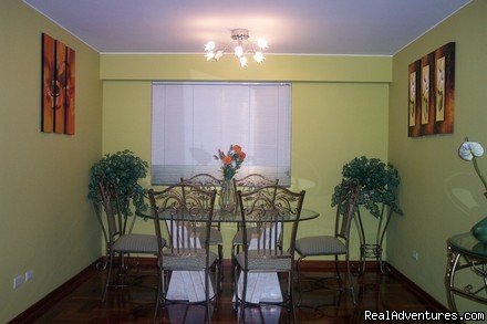 DINNING ROOM   |  Exclusive 2 Bedroom Apt 1 Block From Larcomar  | Image #2/10 | 