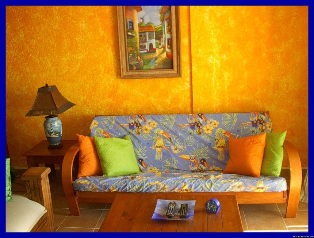 Futon couch for additional guests! | Playa del Carmen Condo Vacation Rental Casita Azul | Image #5/9 | 