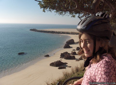 Enjoying a stop along the coastal route Arrabida