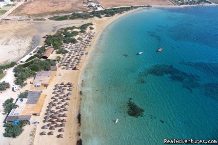 Santa Maria Beach | Camping Surfing Beach | Naousa,Paros, Greece | Campgrounds & RV Parks | Image #1/16 | 