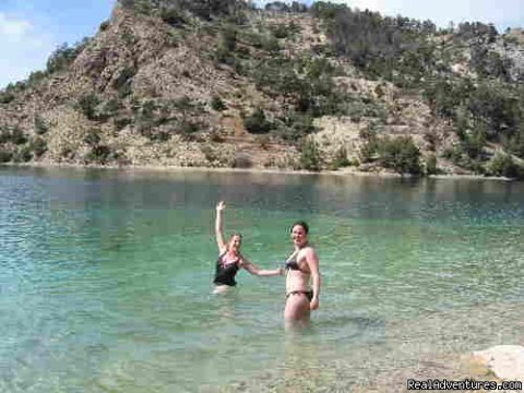 Taking a swim in the Lake