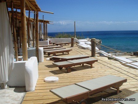 Deck Front Of The Studios With View Of The Beach | Sea Side Mykonos At The Unique Beach Kalo Livadi | Mykonos, Greece | Bed & Breakfasts | Image #1/4 | 