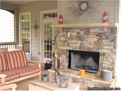 Screen Porch Wood Burning Fireplace