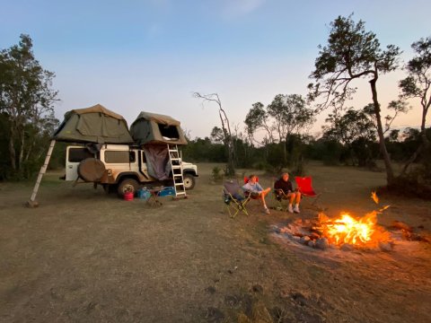 Defender With Camping Equipment