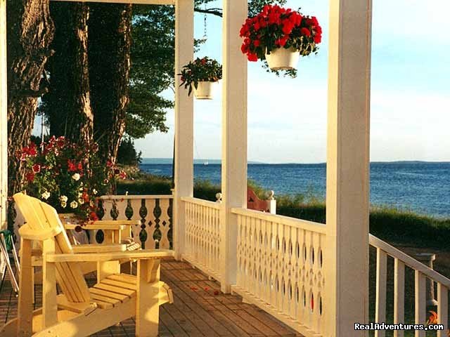 Front Deck, looking out over Bras d'Or lakes | Old Grand Narrows Hotel B&B | Grand Narrows, NS, Nova Scotia  | Bed & Breakfasts | Image #1/8 | 