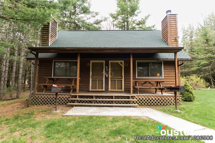 Duplex Loft Cabin Exterior | Wooded Log Cabins at Birchcliff Resort | Image #3/8 | 