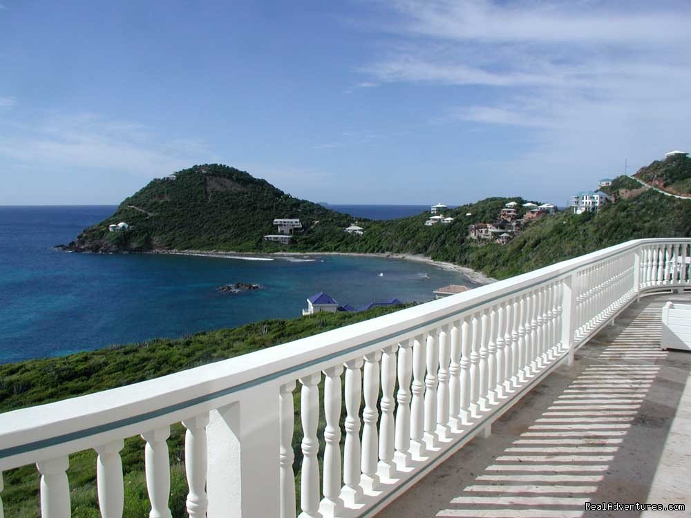 South Shore Porch overlooks Hart Bay | Gorgeous, Ultra-Private Oceanside Villa | Image #4/21 | 