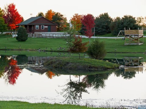 Bunkhouse and pond