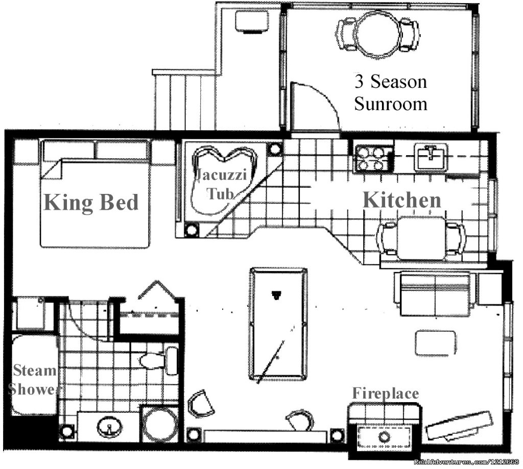 Country Charm Resort - Cabin 7 - Pool Table  - layout | Country Charm Romantic Resort | Image #12/25 | 