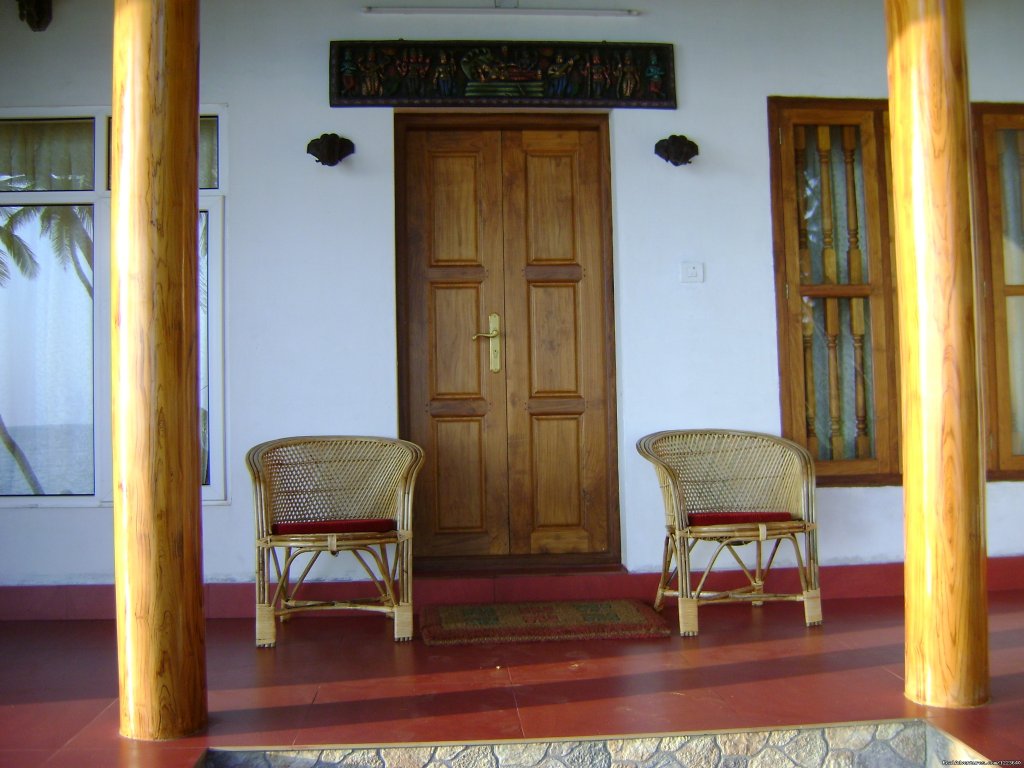 The sea facing front veranda of Ocean Hues | Ocean Hues Beach House - Seaside Holiday in Kerala | Image #12/20 | 