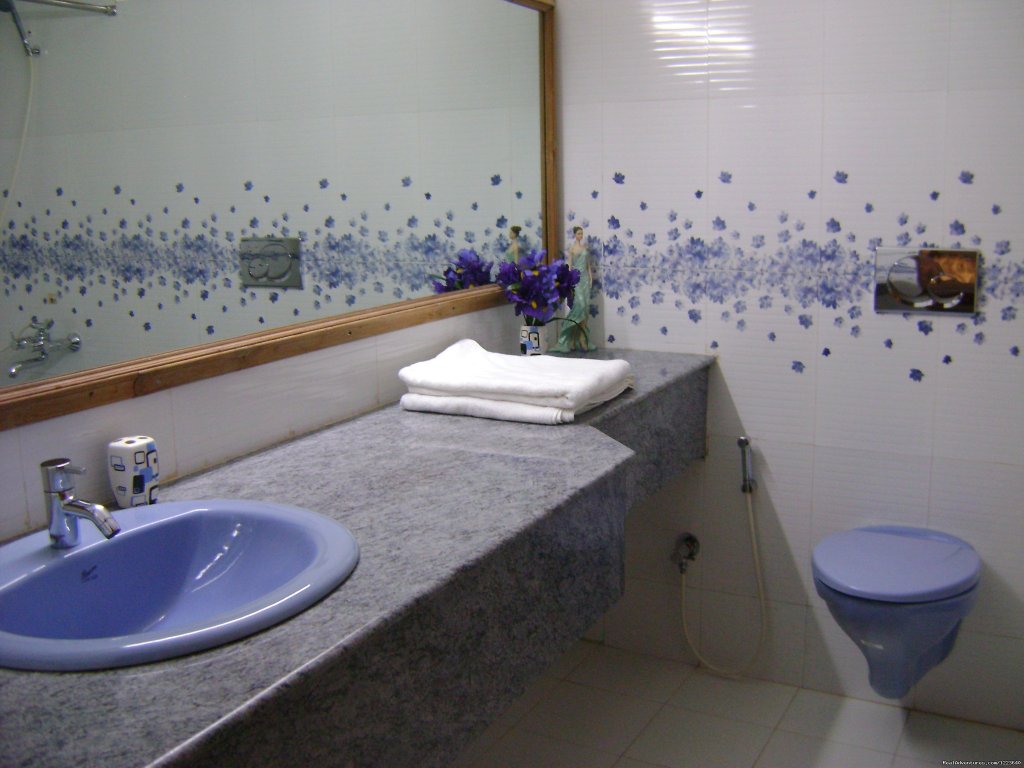 The bathroom | Ocean Hues Beach House - Seaside Holiday in Kerala | Image #9/20 | 