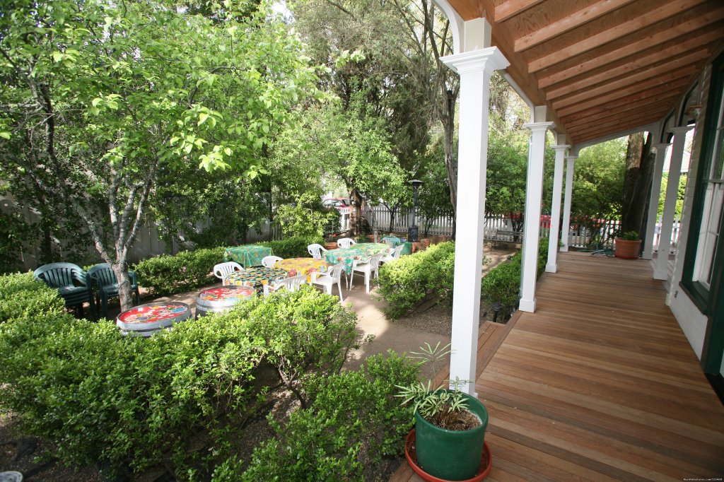 Patio and Porch on the shaded south side of the main buildin | Brannan Cottage Inn | Image #2/4 | 