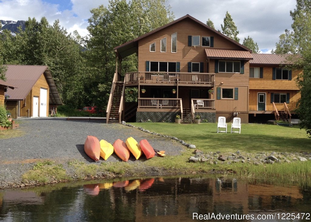 Bear Lake Lodgings B&B, View from lake side of lodge. | Bear Lake Lodgings B&B | Seward, Alaska  | Bed & Breakfasts | Image #1/17 | 