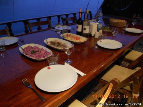 Dinner on gulet boat