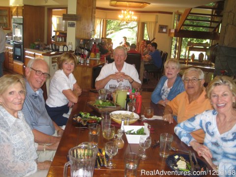 Enjoying a scrumptious dinner with good company