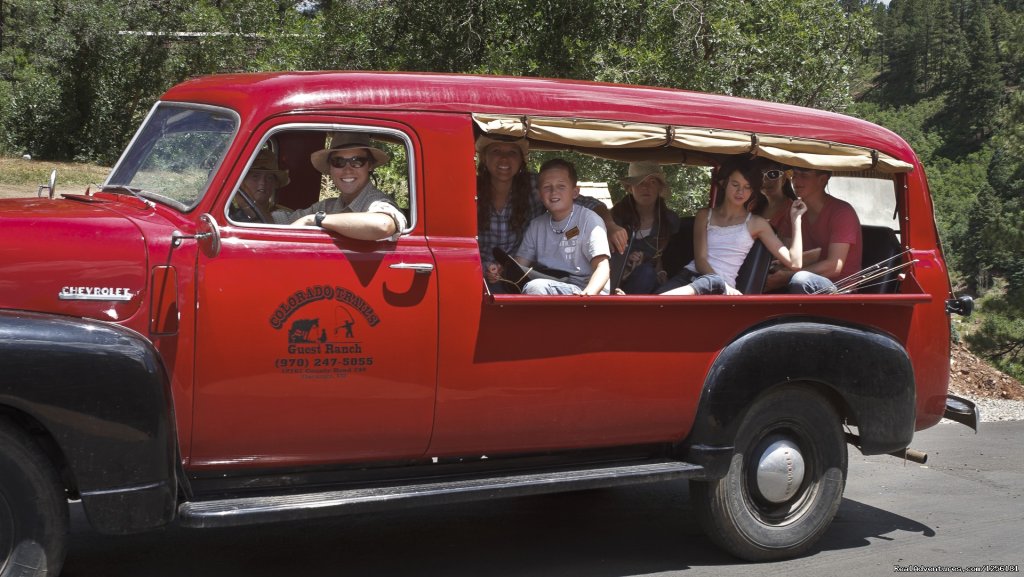 Heading out to fish in one of our antique vehicles | Colorado Trails Ranch, Colorado's Friendliest | Image #13/13 | 