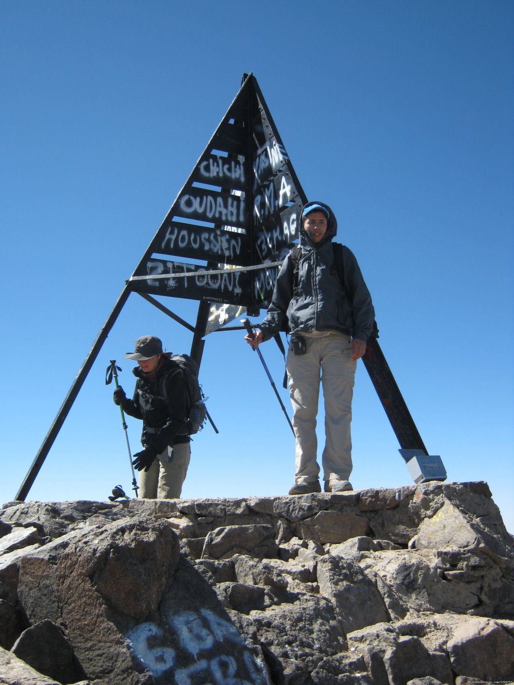 Lahcen igdem & liza at the highest peak in nord afrique | Atlas Mountain Trek ,trekking & Hiking In Morocco, | Image #2/6 | 