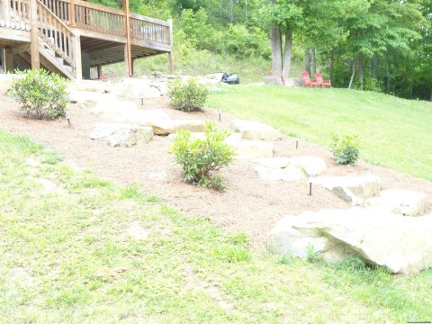 Boulders leading down to Creek