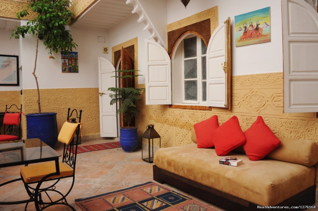 Seating area in the courtyard | Traditional riad in medina of Marrakech | Image #15/26 | 