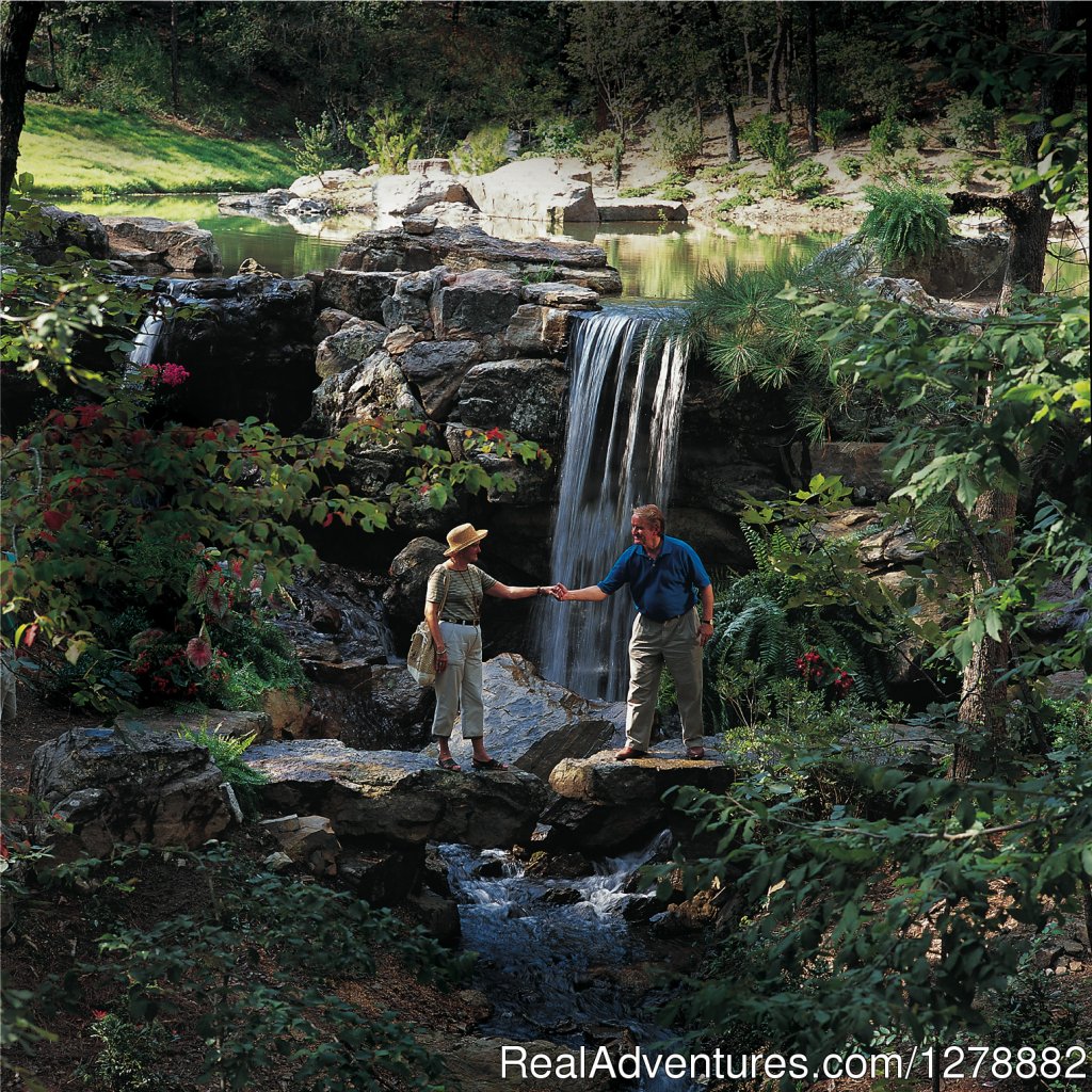 Crossing the Stream In Garvan Woodland Gardens | Leisure Landing Rv Park, Beautiful Hot Springs, Ar | Image #12/26 | 