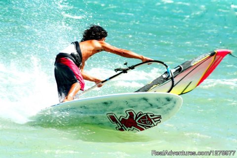 Reef Riders' windsurfing instructor