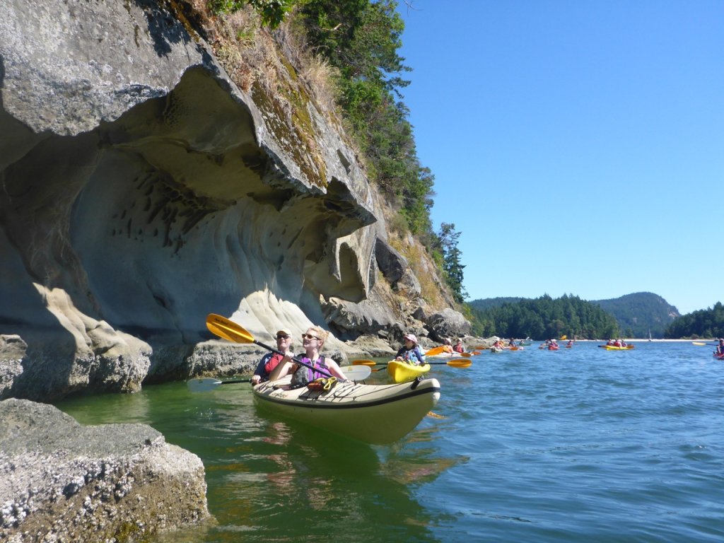 Paddling Along The Sandstone Shoreline | Galiano Kayaks | Image #2/4 | 