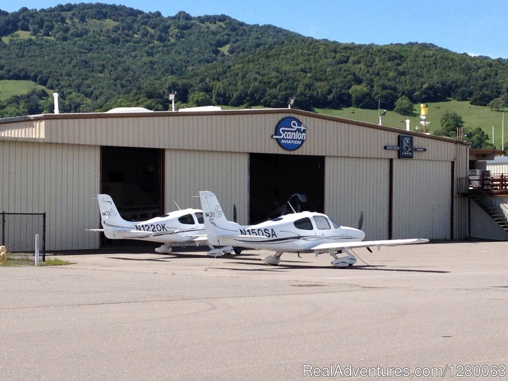 Ramp view of Scanlon Aviation hangar | Scanlon Aviation | Novato, California  | Scenic Flights | Image #1/1 | 