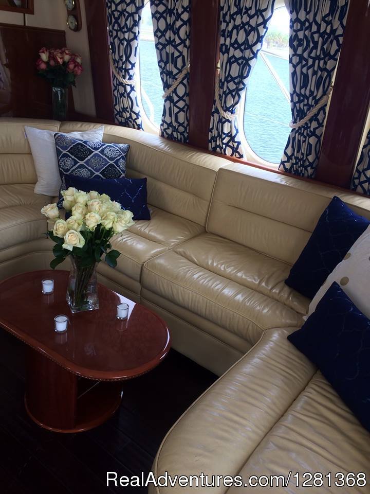 Salon on our 72' Princess | Florida Yachts Charter | Image #2/16 | 