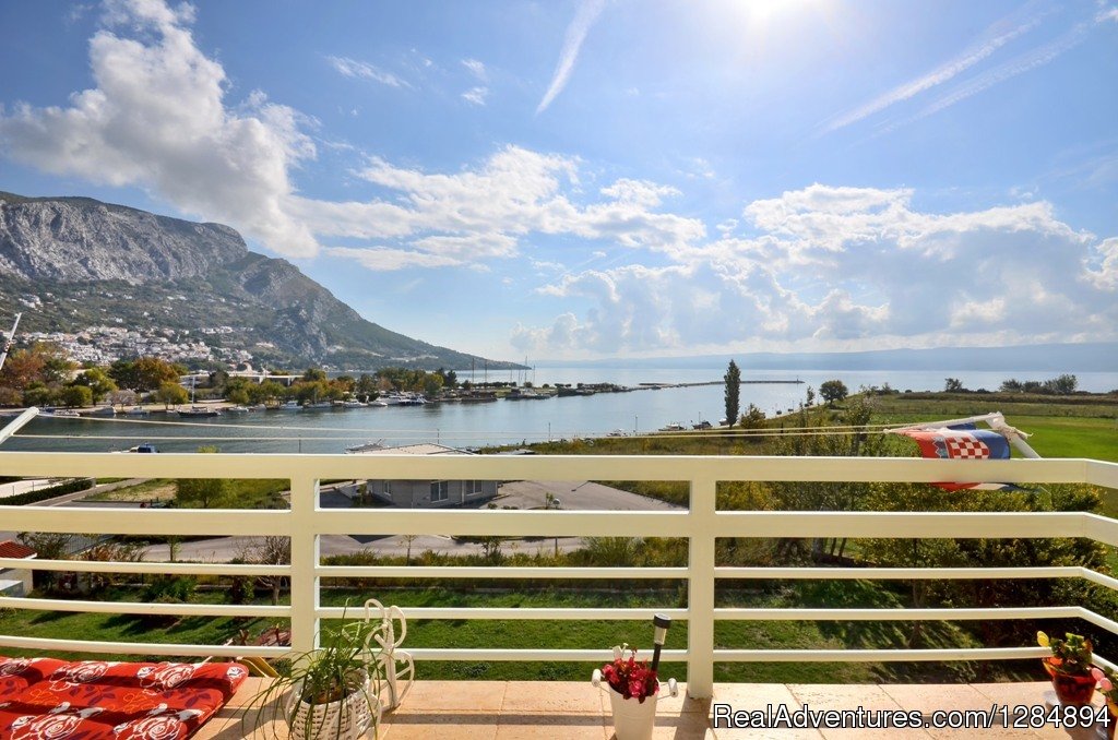 Sea view from terace apartment Cetina | Beautiful attic at the sea side near send beach | Omis, Croatia | Vacation Rentals | Image #1/7 | 