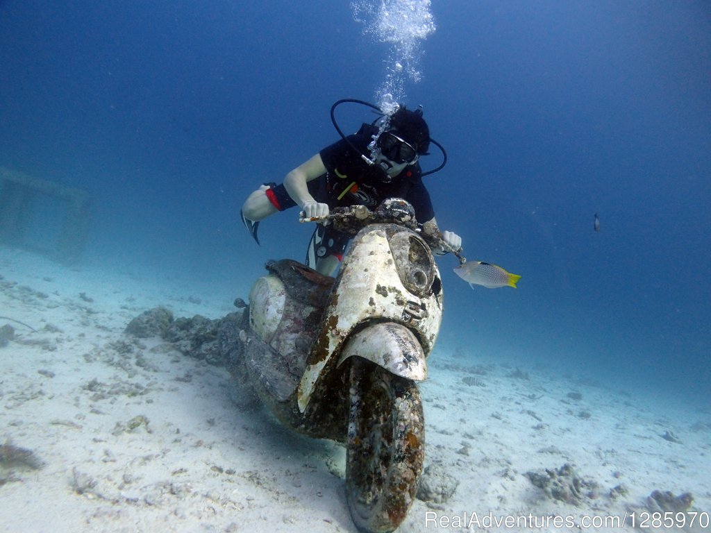 Motorbike At Racha Yai - Bay 1 | Scuba Diving In Phuket With The Local Experts | Phuket Rawai Beach, Thailand | Scuba Diving & Snorkeling | Image #1/16 | 