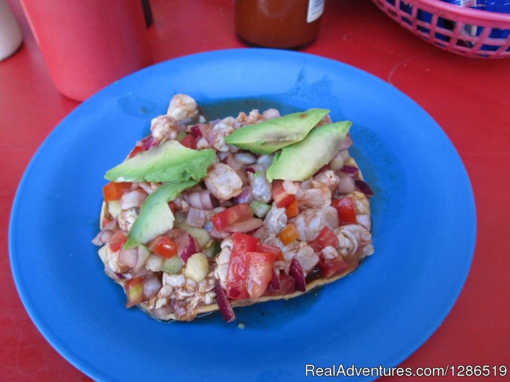 Shrimp Ceviche Tostada | Street Food Tour For Foodies | Image #3/3 | 