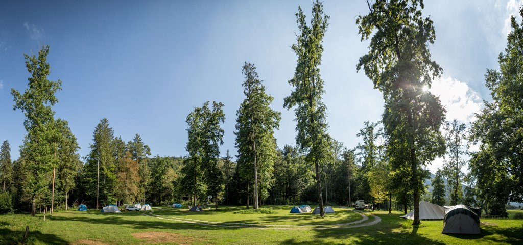 Meadow With Tent Pitches And Mountain View | Forest Camping Mozirje | Image #2/29 | 