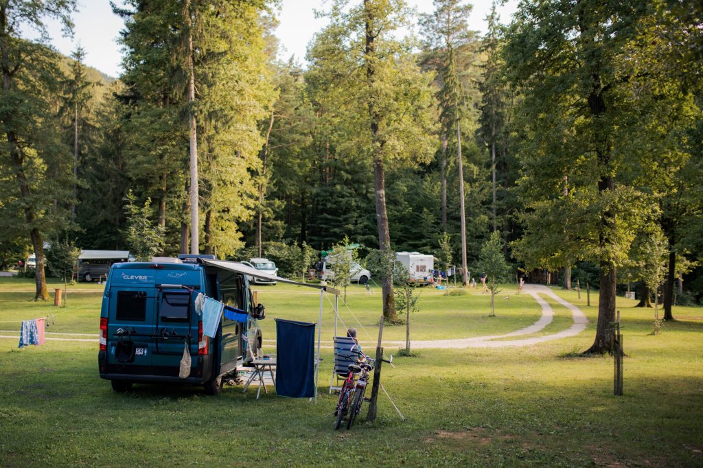 Meadow With Pitches And Mountain View | Forest Camping Mozirje | Image #13/29 | 