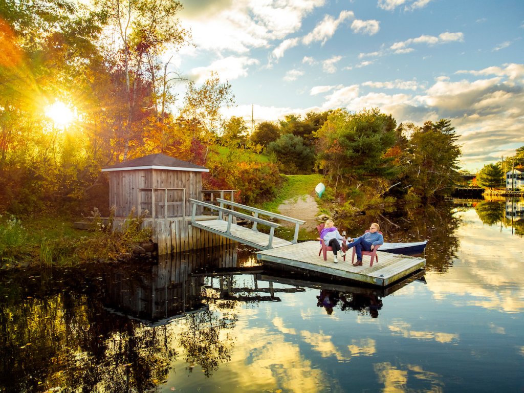 River Ridge Lodge Dock At Sunset | Peaceful River Ridge Lodge On Martins River | Image #11/17 | 